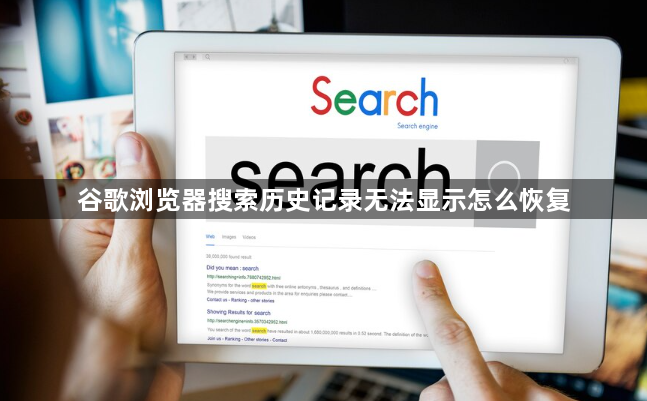 谷歌浏览器搜索历史记录无法显示怎么恢复1